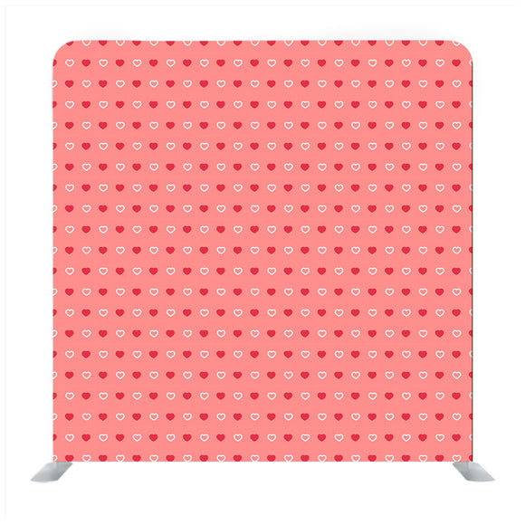 Red and White Tiny Heart Pattern with Pink Background Media wall - Backdropsource