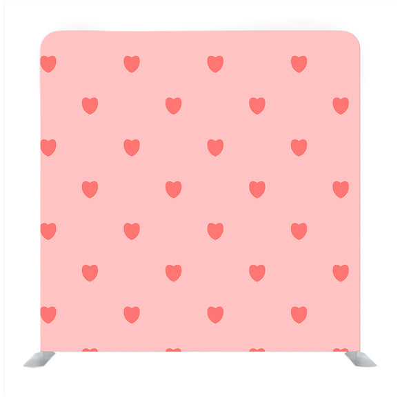 Red tiny heart pattern with pink background Media wall - Backdropsource