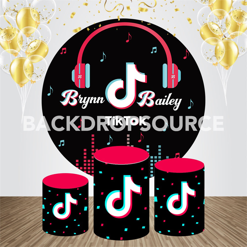 Tik Tok Event Party Round Backdrop Kit - Backdropsource