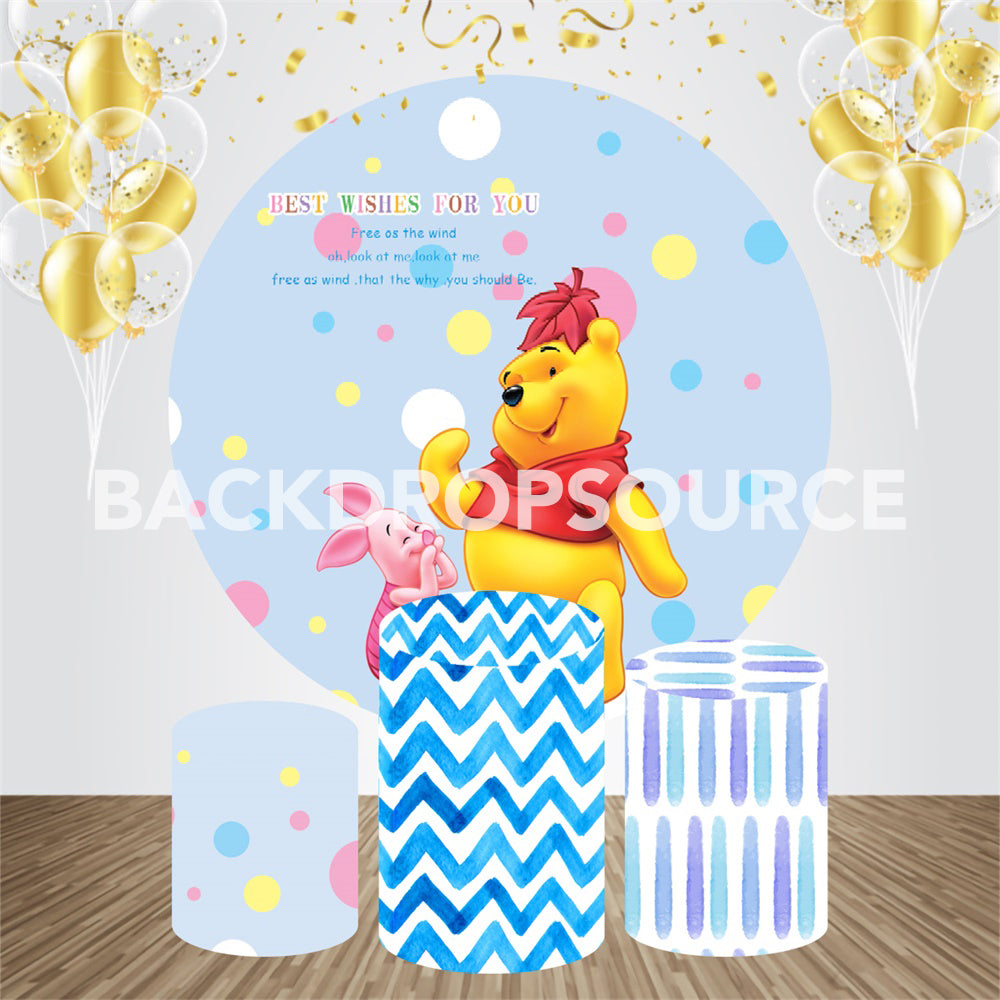 Wennie The Pooh Event Party Round Backdrop Kit - Backdropsource