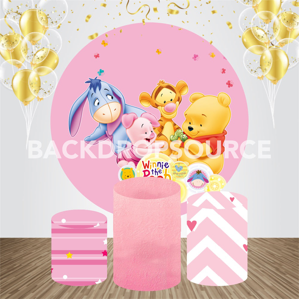 Wennie The Pooh Event Party Round Backdrop Kit - Backdropsource