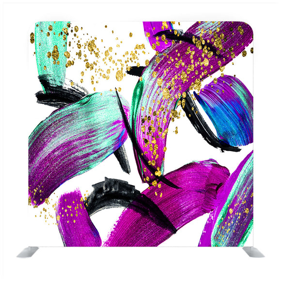 White Gold Blue Abstract clouds Media Wall - Backdropsource