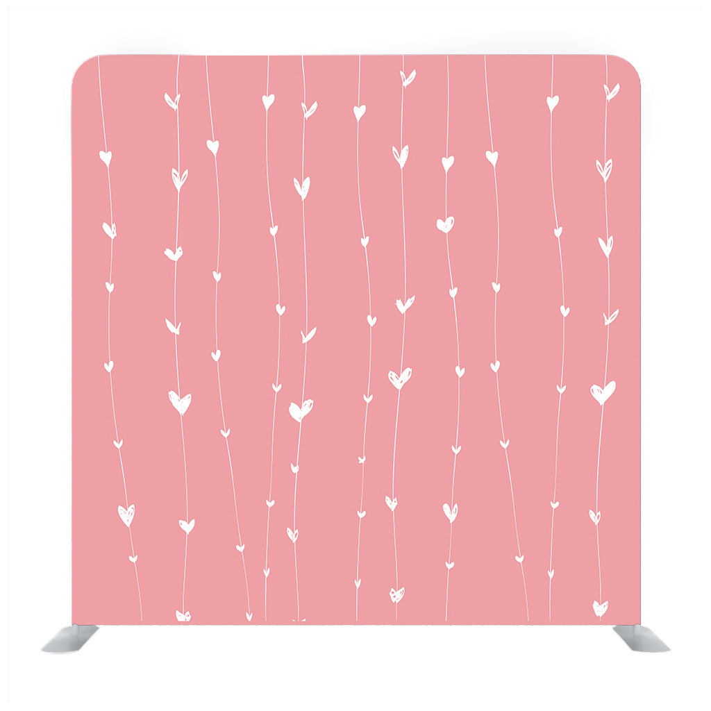 White hand drawn tiny hearts pattern media wall - Backdropsource