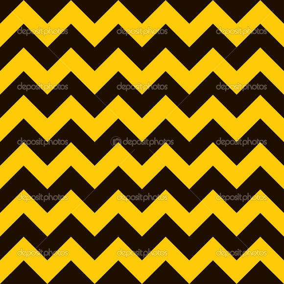 Yellow and Black Warning Chevron Indelible Print Fabric Backdrop
