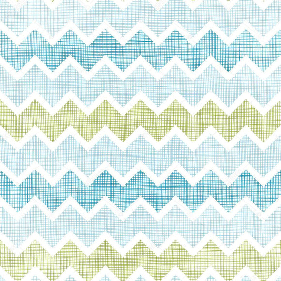Blue and Green Chevron Print Photography Backdrop