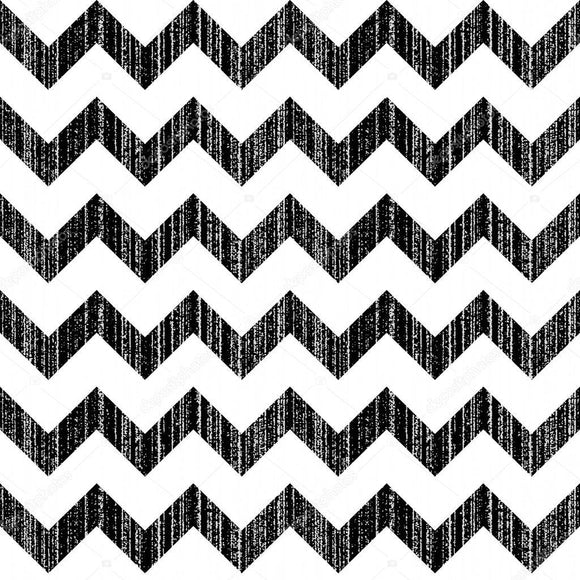 Black and White Scratched Chevron Print Photography Backdrop