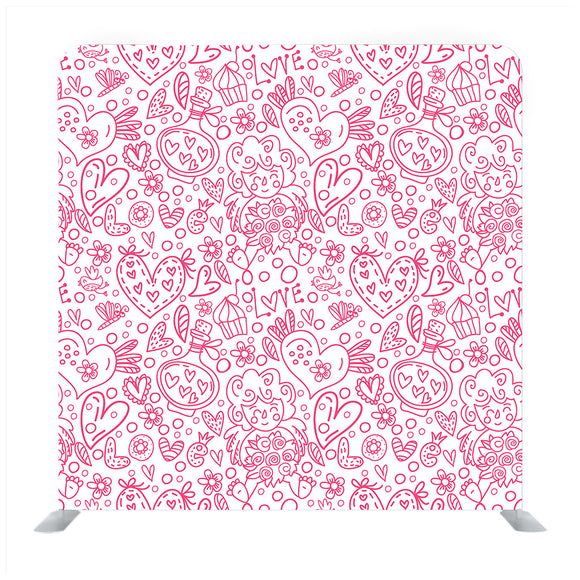 Pattern Of hearts Background Media Wall - Backdropsource