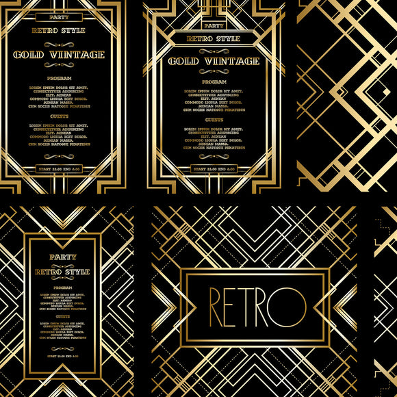 Retro Pattern for Vintage Party Gatsby Style Background - Backdropsource